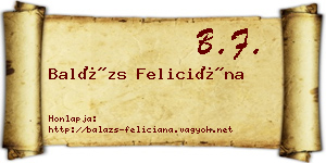 Balázs Feliciána névjegykártya