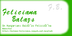 feliciana balazs business card